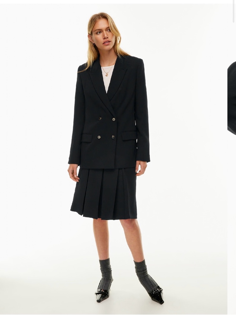 NWT Wilfred Black Double-Breasted Blazer destiny Jacket